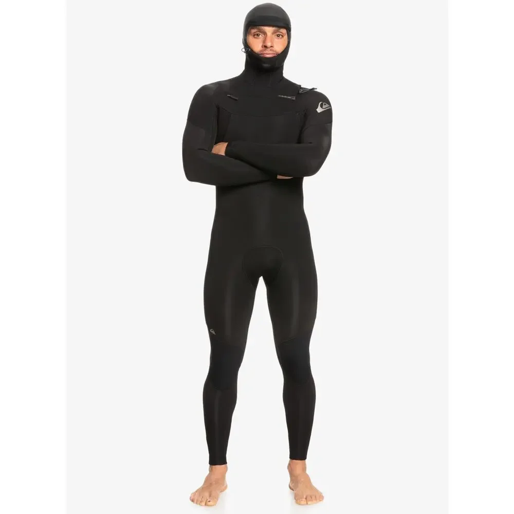 Quiksilver Men's Full Wetsuit 4/3mm Everyday Sessions Hooded GBS Chest Zip Suit